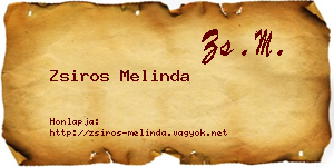 Zsiros Melinda névjegykártya